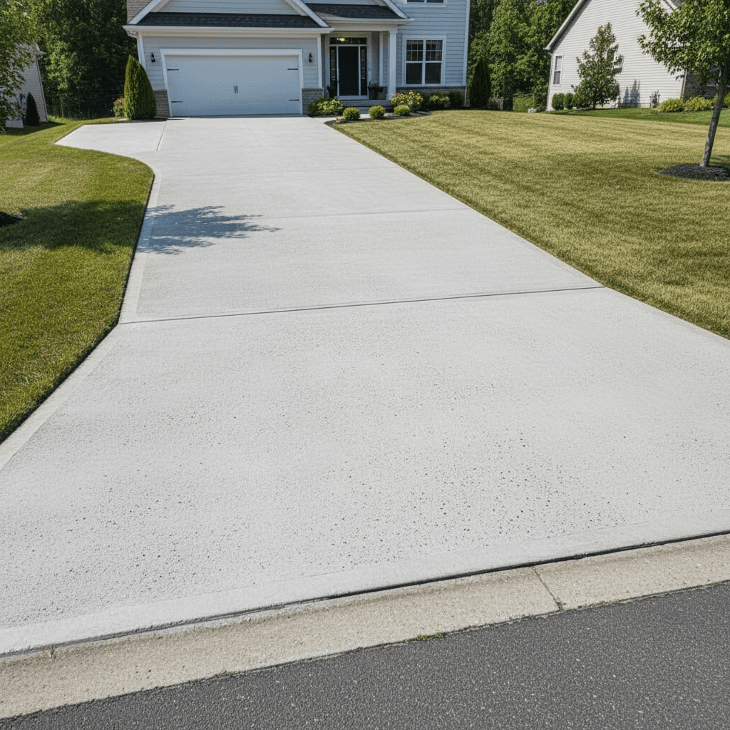 Driveway concrete clean and restored